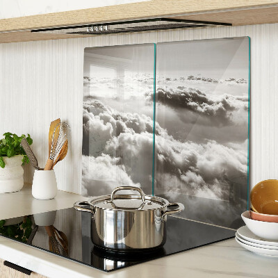 Glass chopping board Clouds in shades of gray