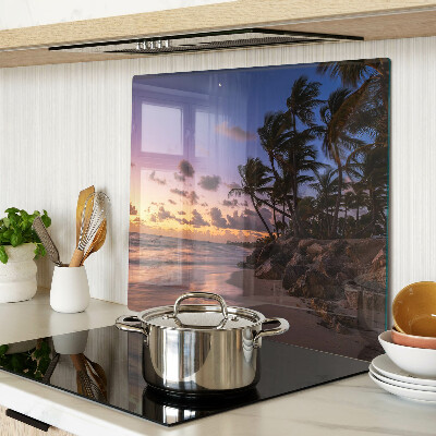 Glass chopping board Sunset over the beach