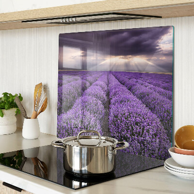 Glass chopping board Lavender field with sunset
