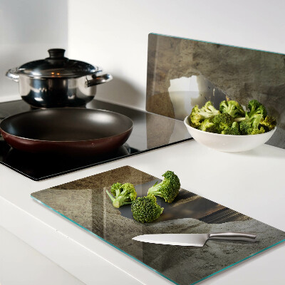 Glass chopping board View of the sea through the grotto