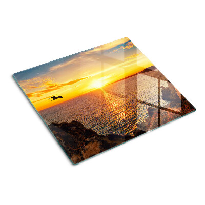 Glass kitchen board Sunset over the sea