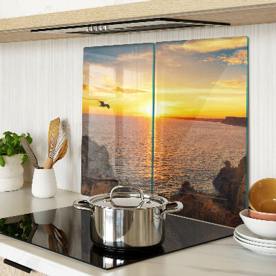 Glass kitchen board Sunset over the sea