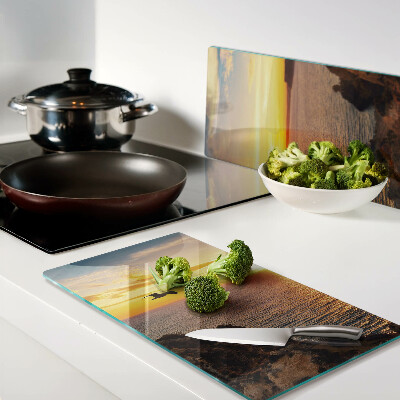 Glass kitchen board Sunset over the sea