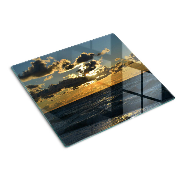 Glass chopping board Sunset over the sea