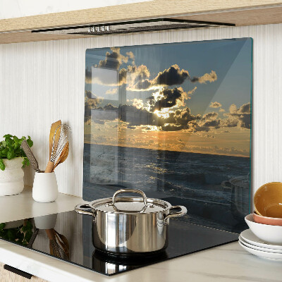 Glass chopping board Sunset over the sea