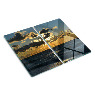 Glass chopping board Sunset over the sea