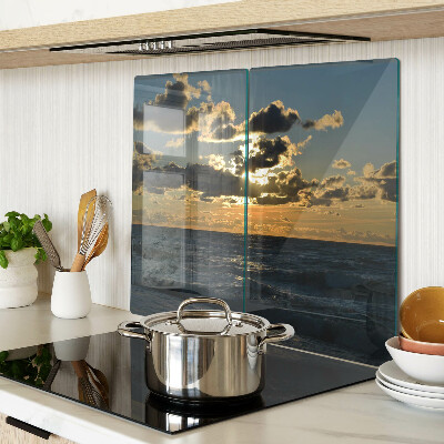 Glass chopping board Sunset over the sea