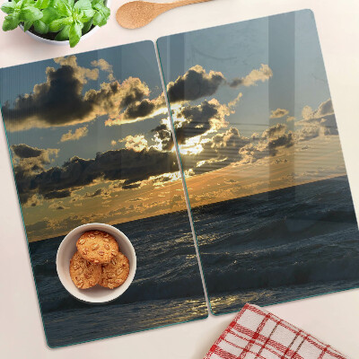 Glass chopping board Sunset over the sea