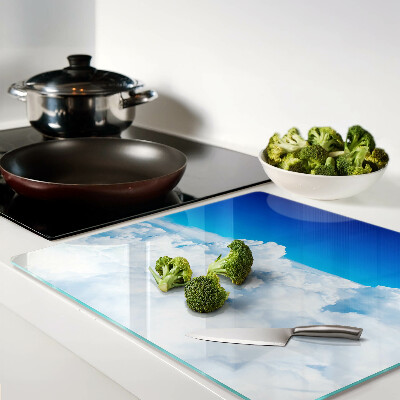 Glass chopping board Sky with clouds