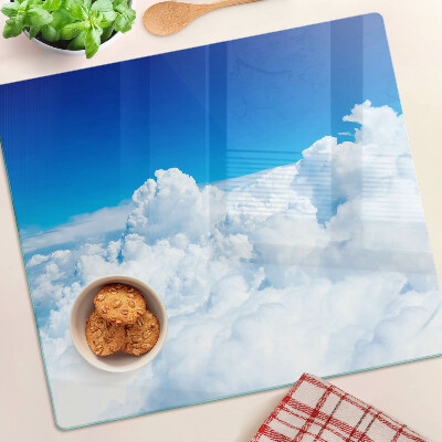 Glass chopping board Sky with clouds