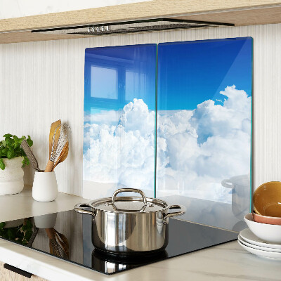 Glass chopping board Sky with clouds