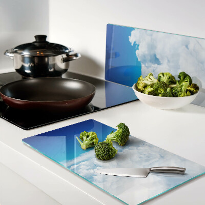 Glass chopping board Sky with clouds