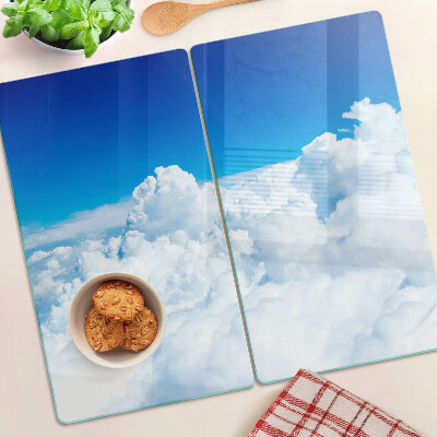 Glass chopping board Sky with clouds