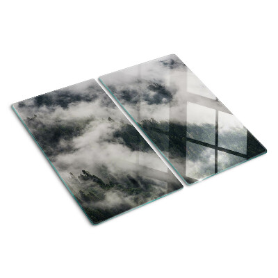 Glass kitchen board Mountains in the clouds