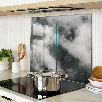 Glass kitchen board Mountains in the clouds