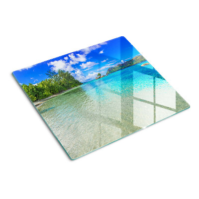 Glass kitchen board Tropical beach with azure waters