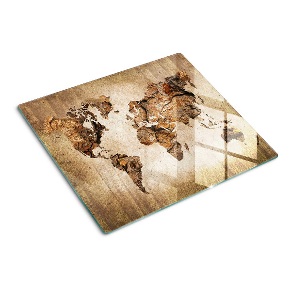 Glass kitchen board Vintage World Map