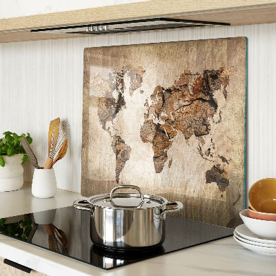 Glass kitchen board Vintage World Map