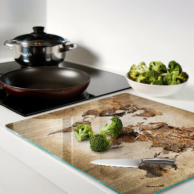 Glass kitchen board Vintage World Map