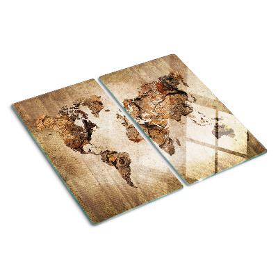 Glass kitchen board Vintage World Map