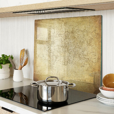 Glass kitchen board Old world map