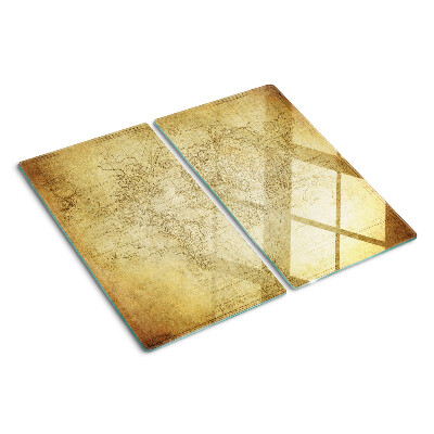 Glass kitchen board Old world map