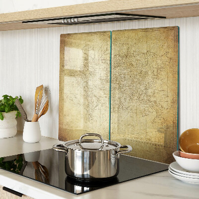 Glass kitchen board Old world map