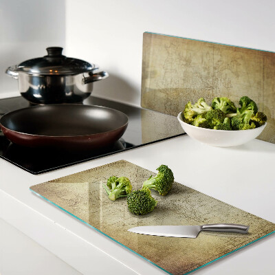 Glass kitchen board Old world map