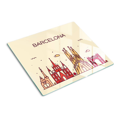 Glass chopping board Barcelona and its architecture