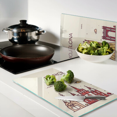 Glass chopping board Barcelona and its architecture