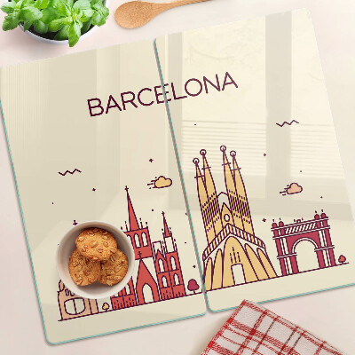 Glass chopping board Barcelona and its architecture