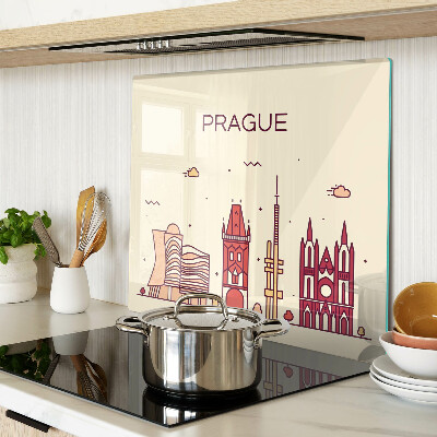Glass chopping board Prague - city view