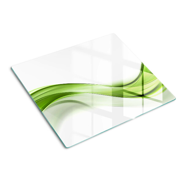Glass kitchen board Green abstract waves