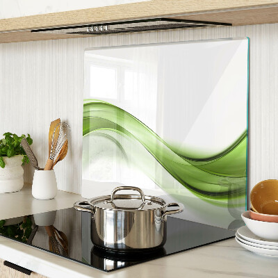 Glass kitchen board Green abstract waves