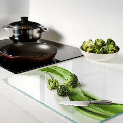 Glass kitchen board Green abstract waves