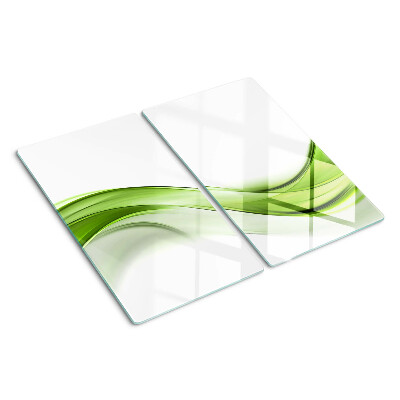 Glass kitchen board Green abstract waves