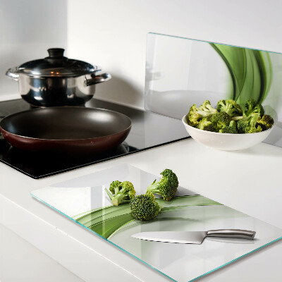 Glass kitchen board Green abstract waves