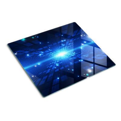 Glass chopping board Technological pattern in shades of blue