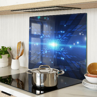 Glass chopping board Technological pattern in shades of blue