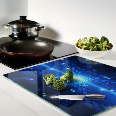 Glass chopping board Technological pattern in shades of blue
