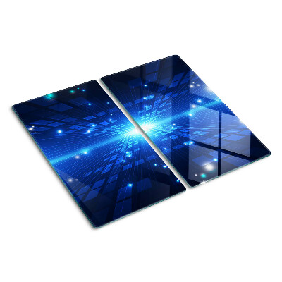 Glass chopping board Technological pattern in shades of blue