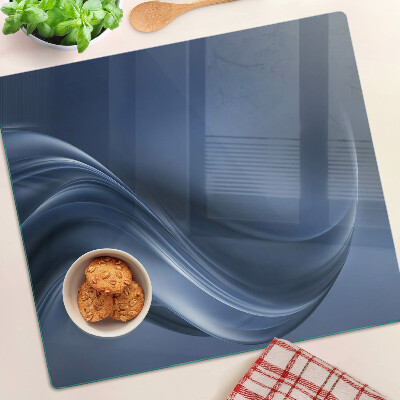 Glass kitchen board Waves in shades of blue