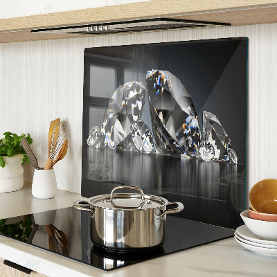 Glass chopping board Diamonds on a black background