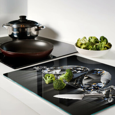 Glass chopping board Diamonds on a black background