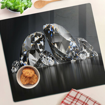Glass chopping board Diamonds on a black background