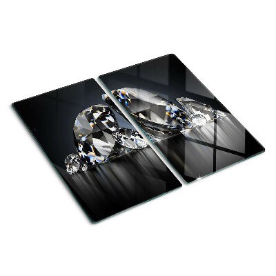 Glass chopping board Diamonds on a black background