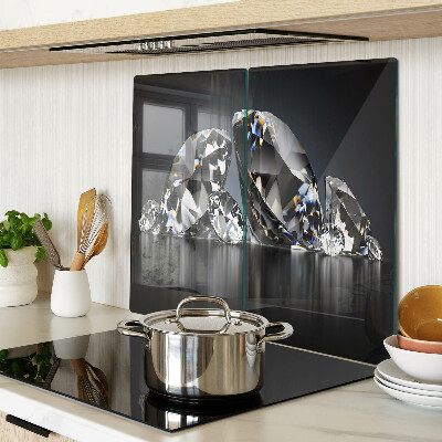 Glass chopping board Diamonds on a black background