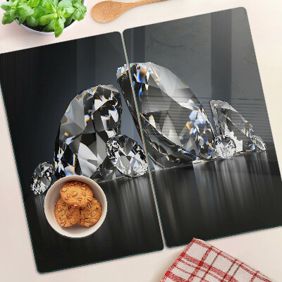 Glass chopping board Diamonds on a black background