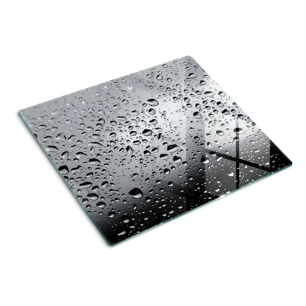 Glass chopping board Water drops on glass