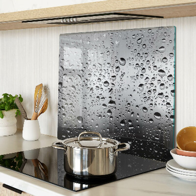 Glass chopping board Water drops on glass